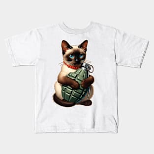 Cat and Grenade Kids T-Shirt